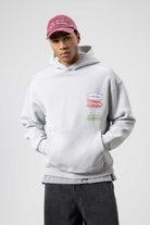 Oversize Yıkamalı Baskılı Kapüşonlu Sweatshirt