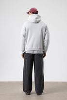 Oversize Yıkamalı Baskılı Kapüşonlu Sweatshirt