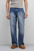 Pileli ZiNcir Detaylı Baggy Jean