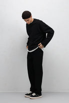 Pileli ZiNcir Detaylı Baggy Jean