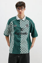 Polo Yaka Baskılı Oversize Tişört