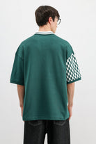 Polo Yaka Baskılı Oversize Tişört
