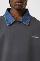Polo Yaka Yazı Detaylı Oversize Tişört