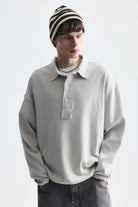 Relax Fit Polo Yaka Sweatshirt