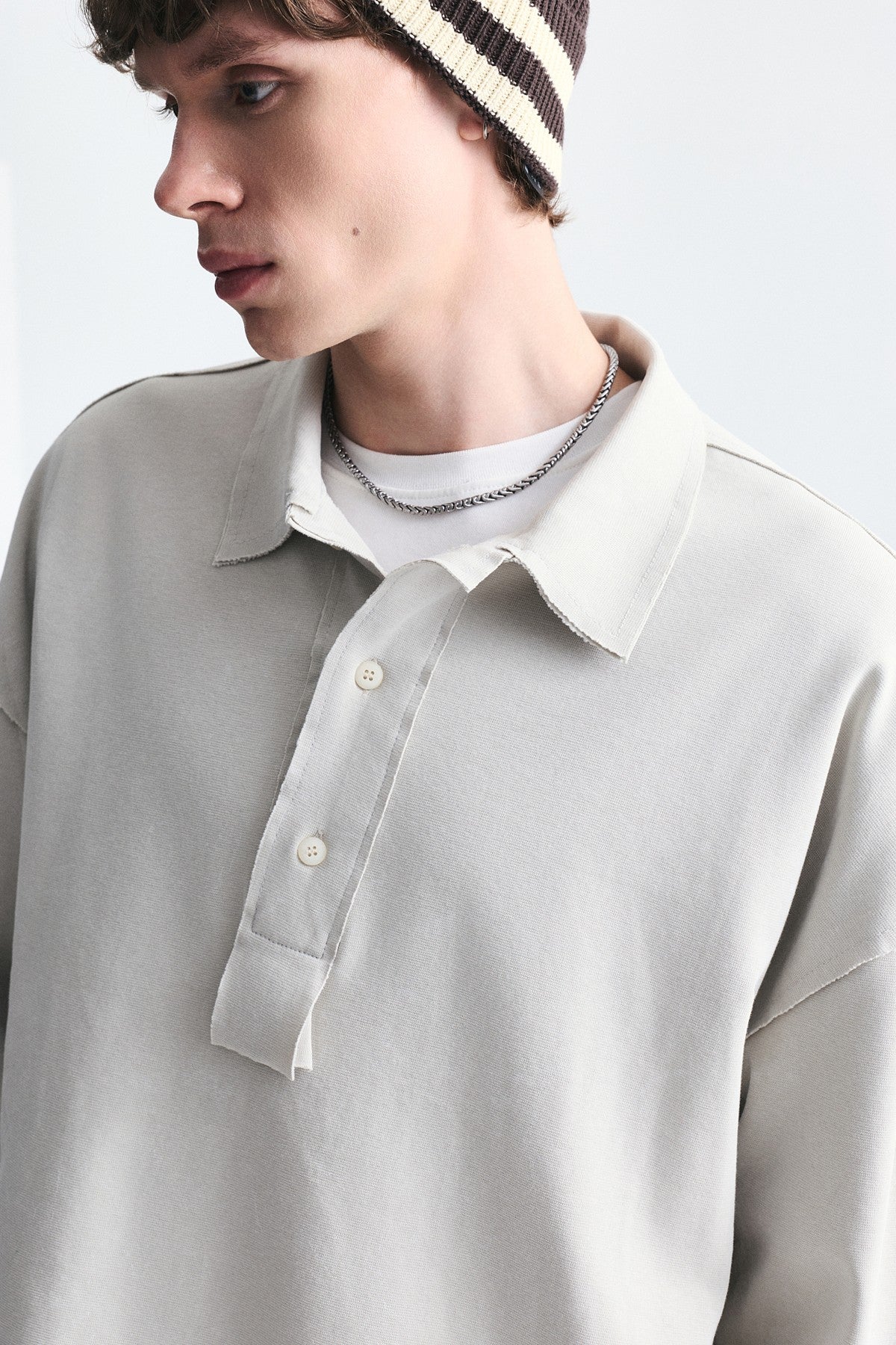 Relax Fit Polo Yaka Sweatshirt