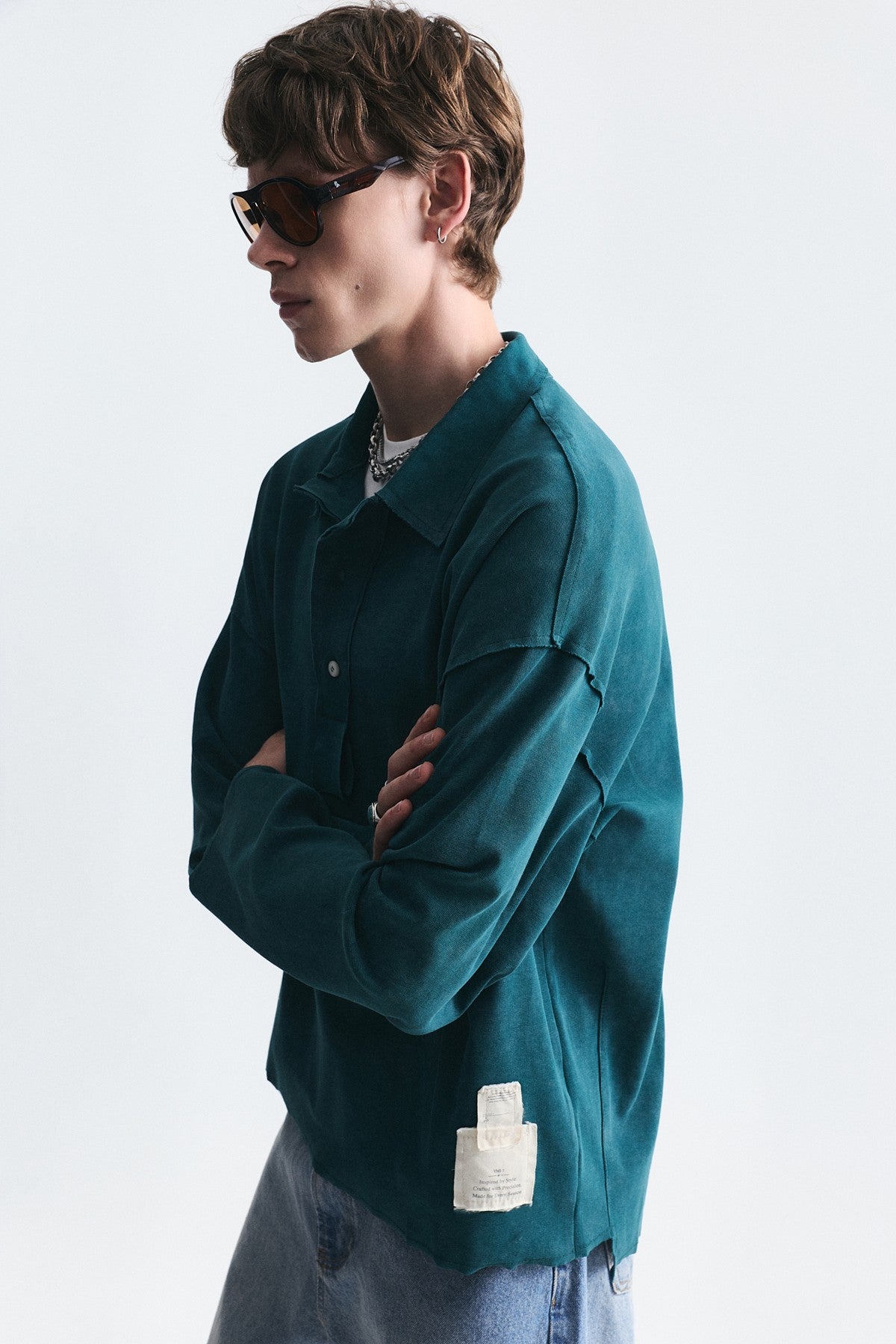Relax Fit Polo Yaka Sweatshirt