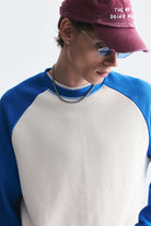 Renk Bloklu Dokulu Sweatshirt