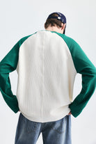 Renk Bloklu Dokulu Sweatshirt