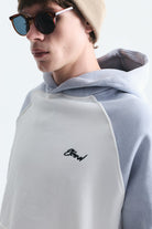 Renk Bloklu Kapüşonlu Sweatshirt