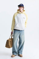 Renk Bloklu Kapüşonlu Sweatshirt