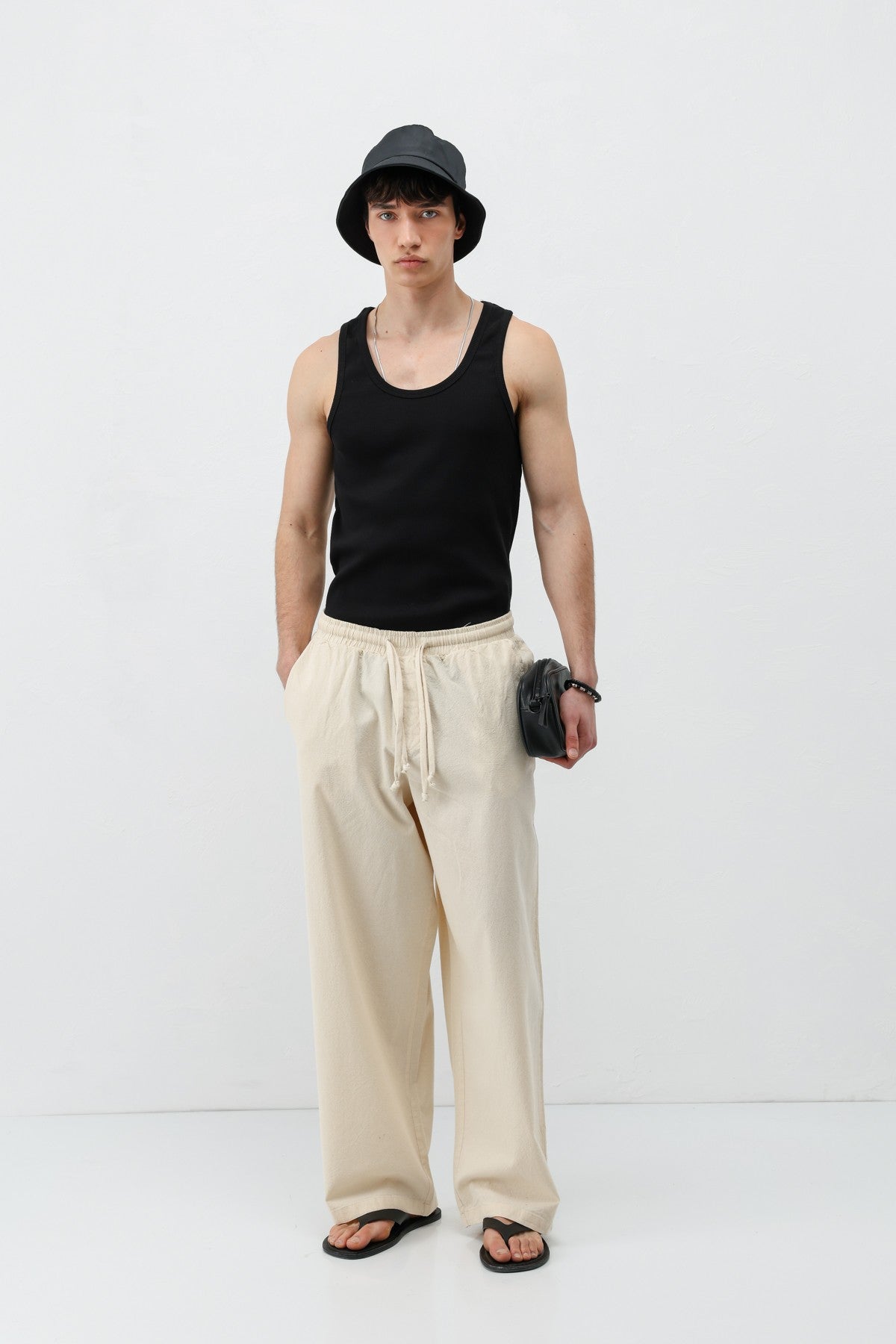 Super Baggy Fit Keten Pantolon