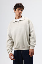Yaka Fermuarlı Oversize Sweatshirt