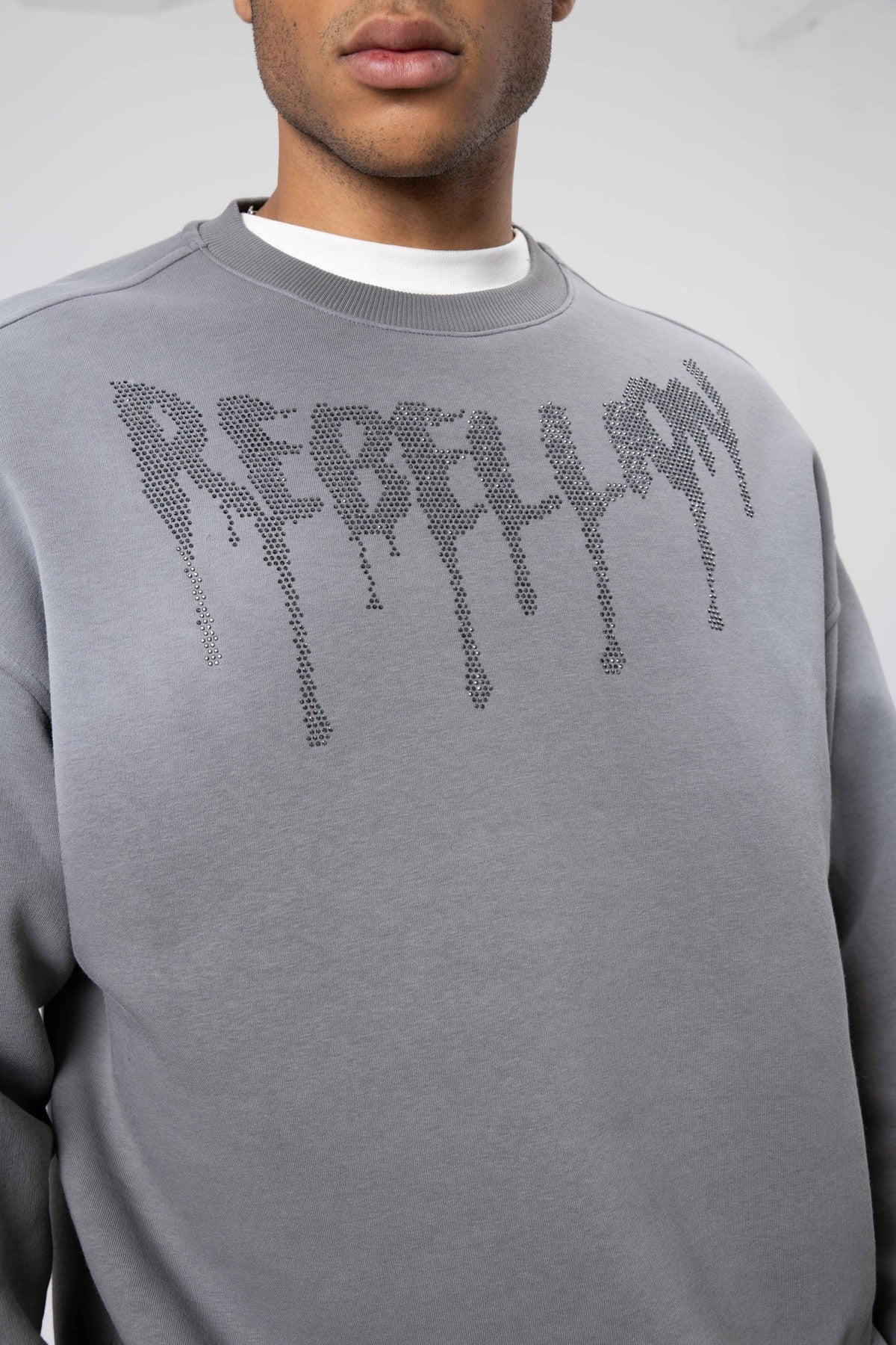 Yıkamalı Oversize Baskılı Sweatshirt