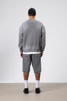 Yıkamalı Oversize Baskılı Sweatshirt