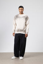 Yıkamalı Oversize Baskılı Sweatshirt