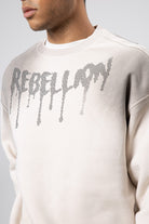 Yıkamalı Oversize Baskılı Sweatshirt