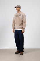 Yıkamalı Oversize Baskılı Sweatshirt