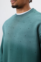 Yıkamalı Taş Detaylı Oversize Sweatshirt