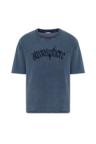 Yıkamalı Triko Oversize Baskılı Tişört