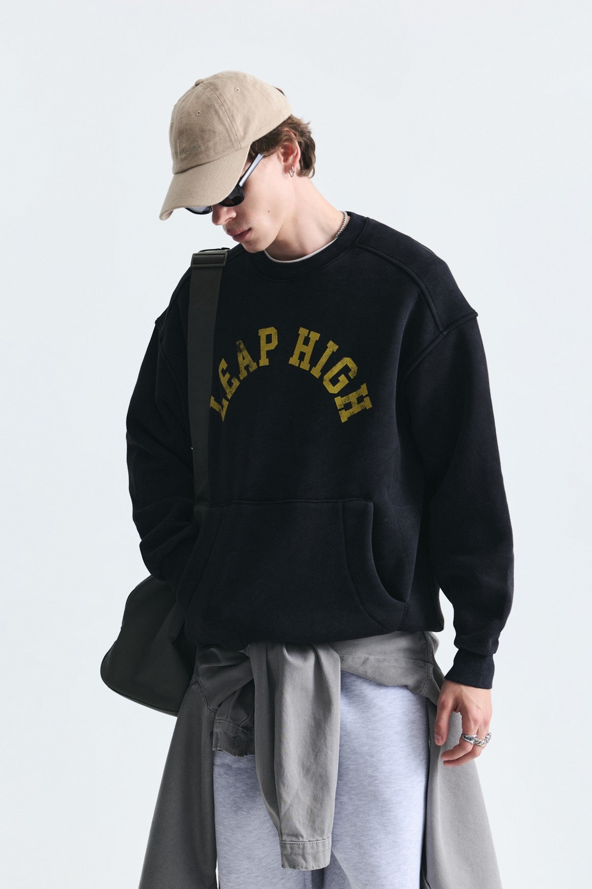 Yıkamalı Yazılı Oversize Sweatshirt