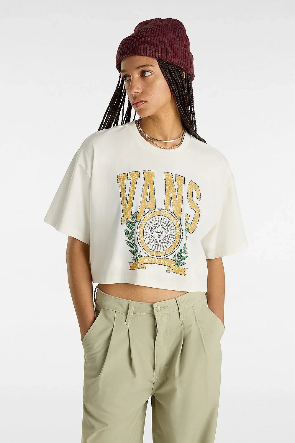 Vans-First Team Relax Crop Marshmallow-T-Shirts-1-Milagron.com