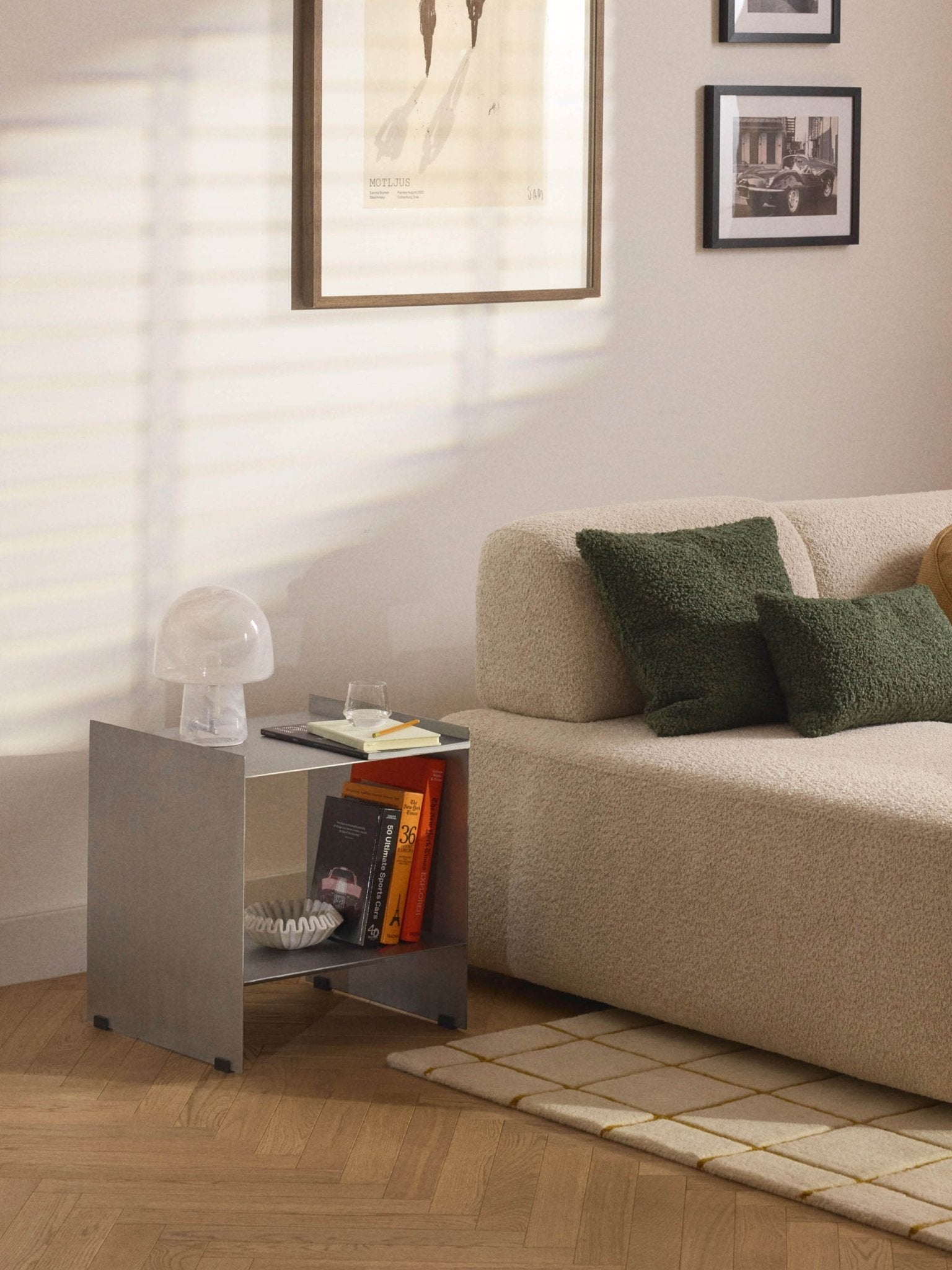 Aiden Metal Komodin, Modern Minimalist Fırçalanmış Çelik