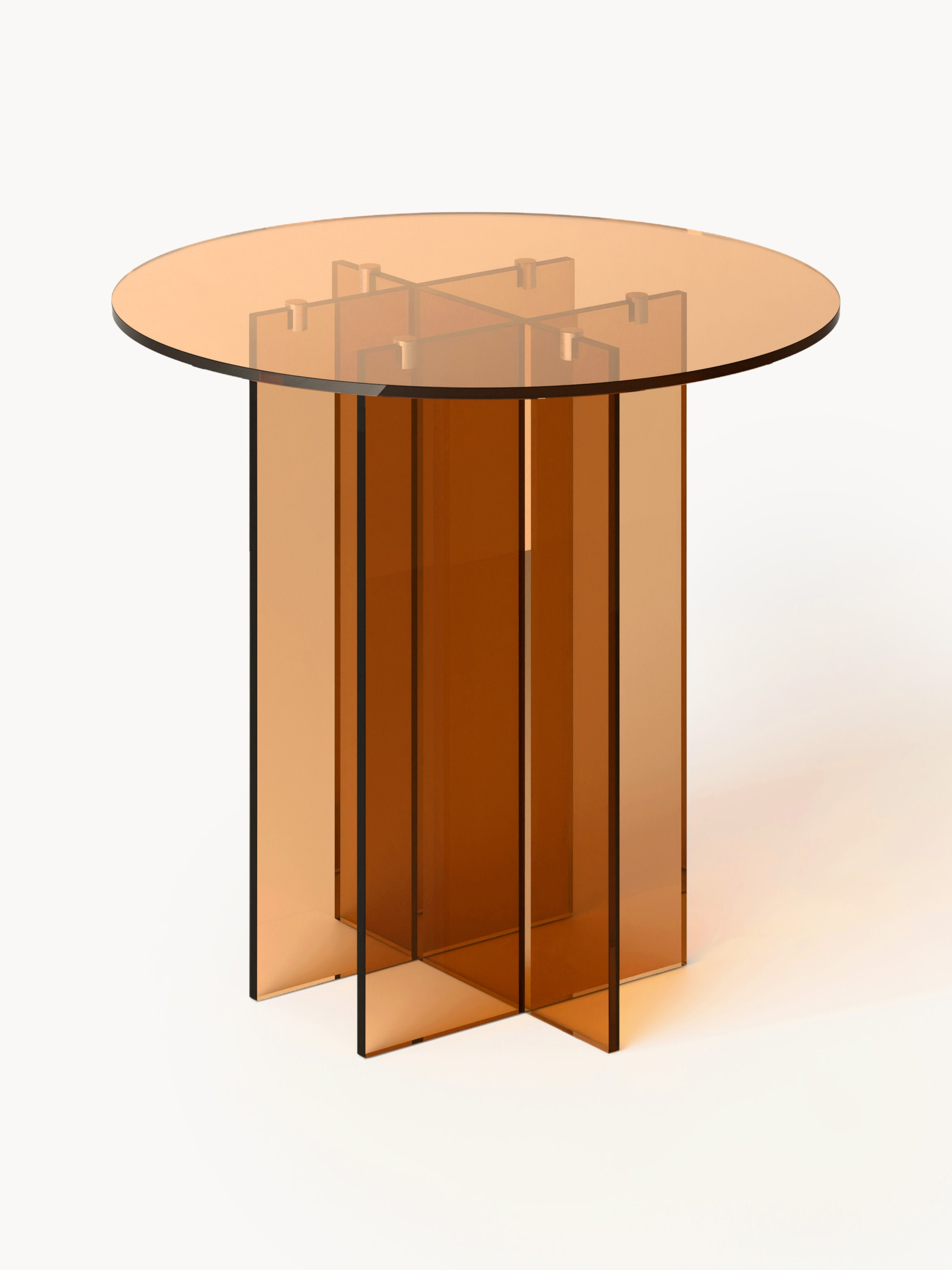 Anouk Modern Yuvarlak Cam Yemek Masası