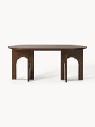 Apollo Oval Yemek Masası 180X90 Cm Koyu Meşe