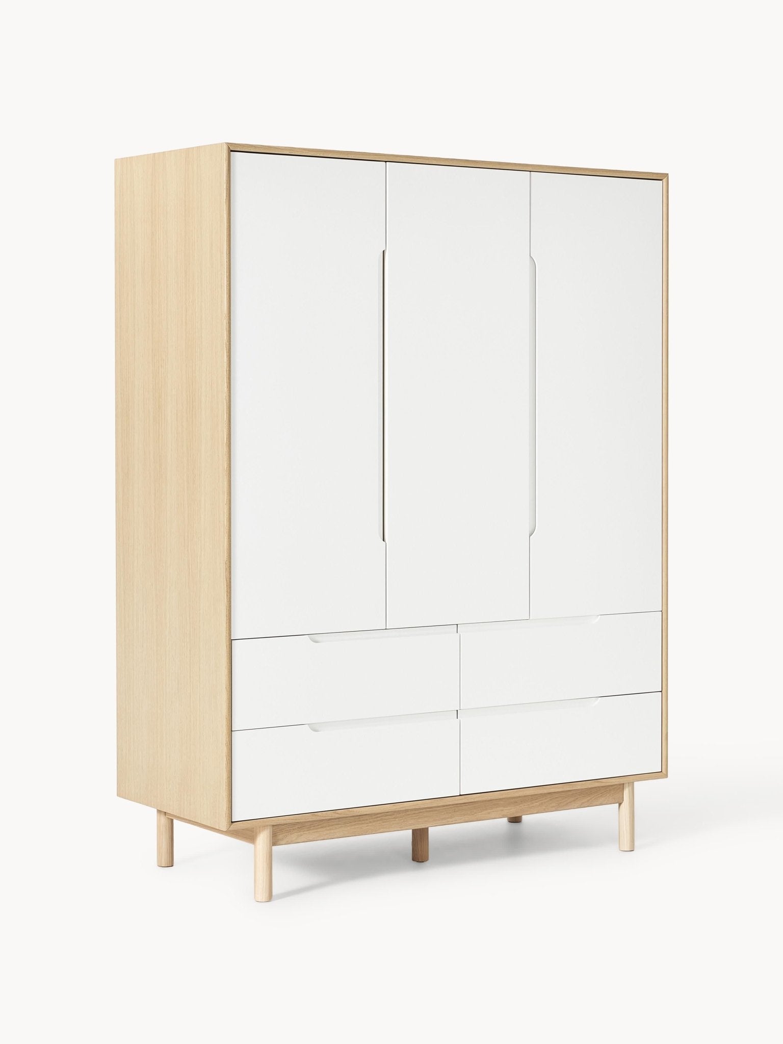 Cassy 3 Kapılı Modern Retro Ahşap Gardırop