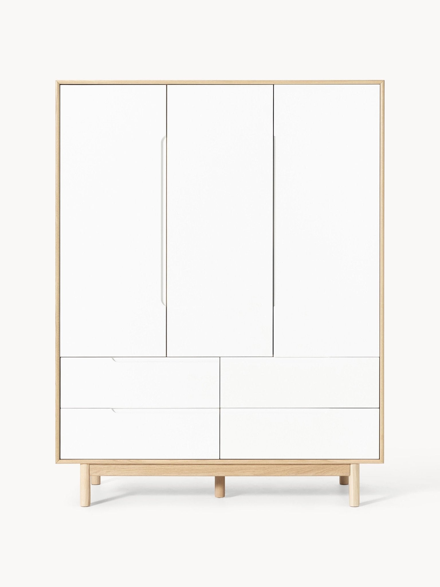 Cassy 3 Kapılı Modern Retro Ahşap Gardırop
