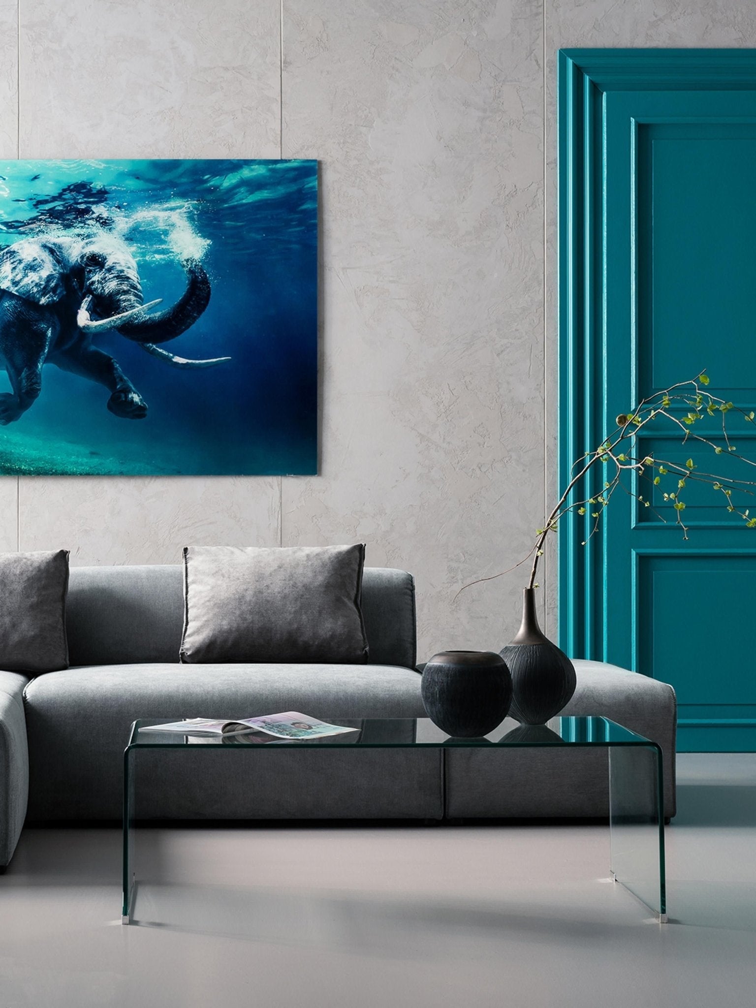 Club Cam Orta Sehpası, Modern Minimalist Tasarım, 120 Cm