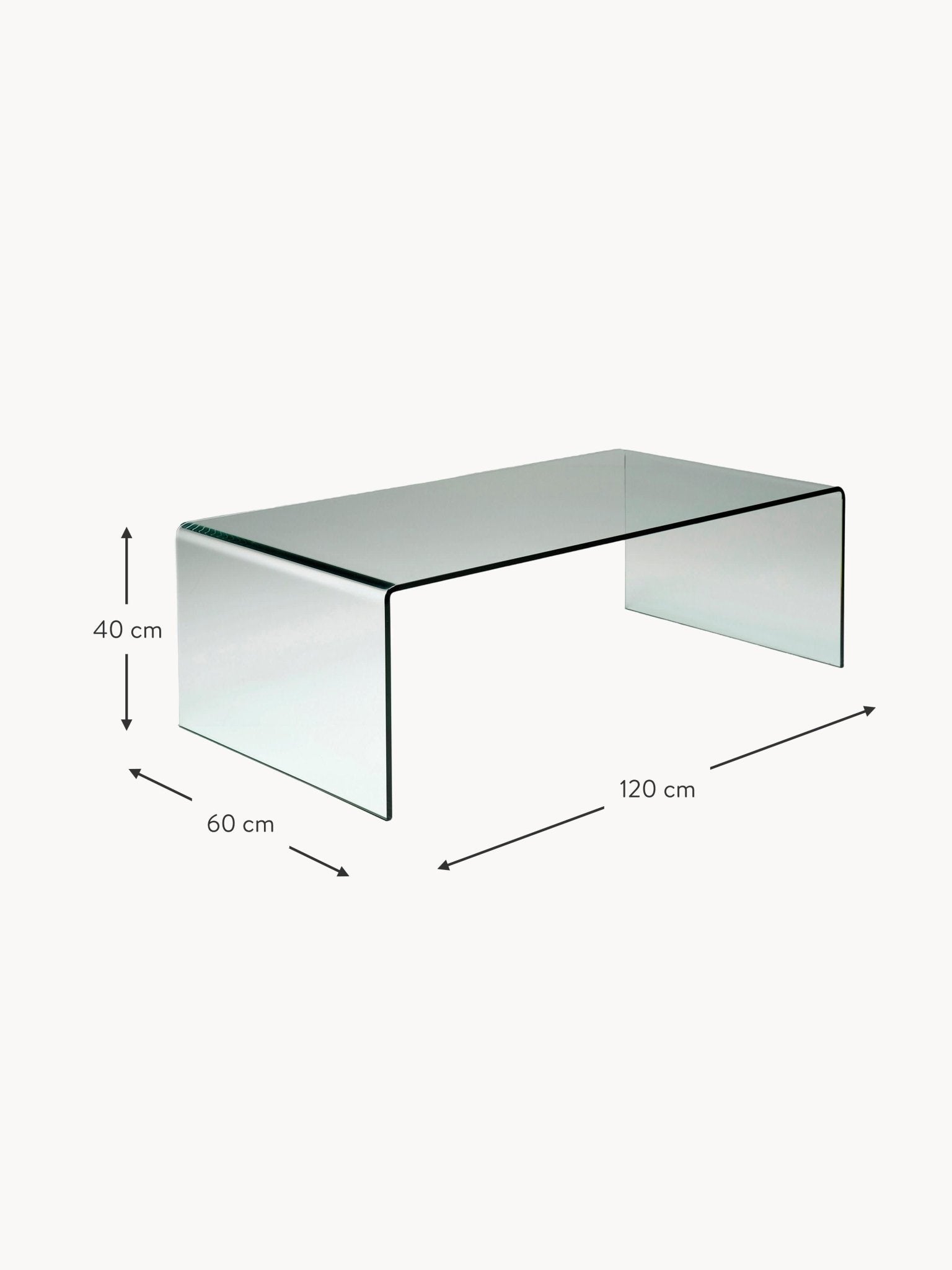 Club Cam Orta Sehpası, Modern Minimalist Tasarım, 120 Cm