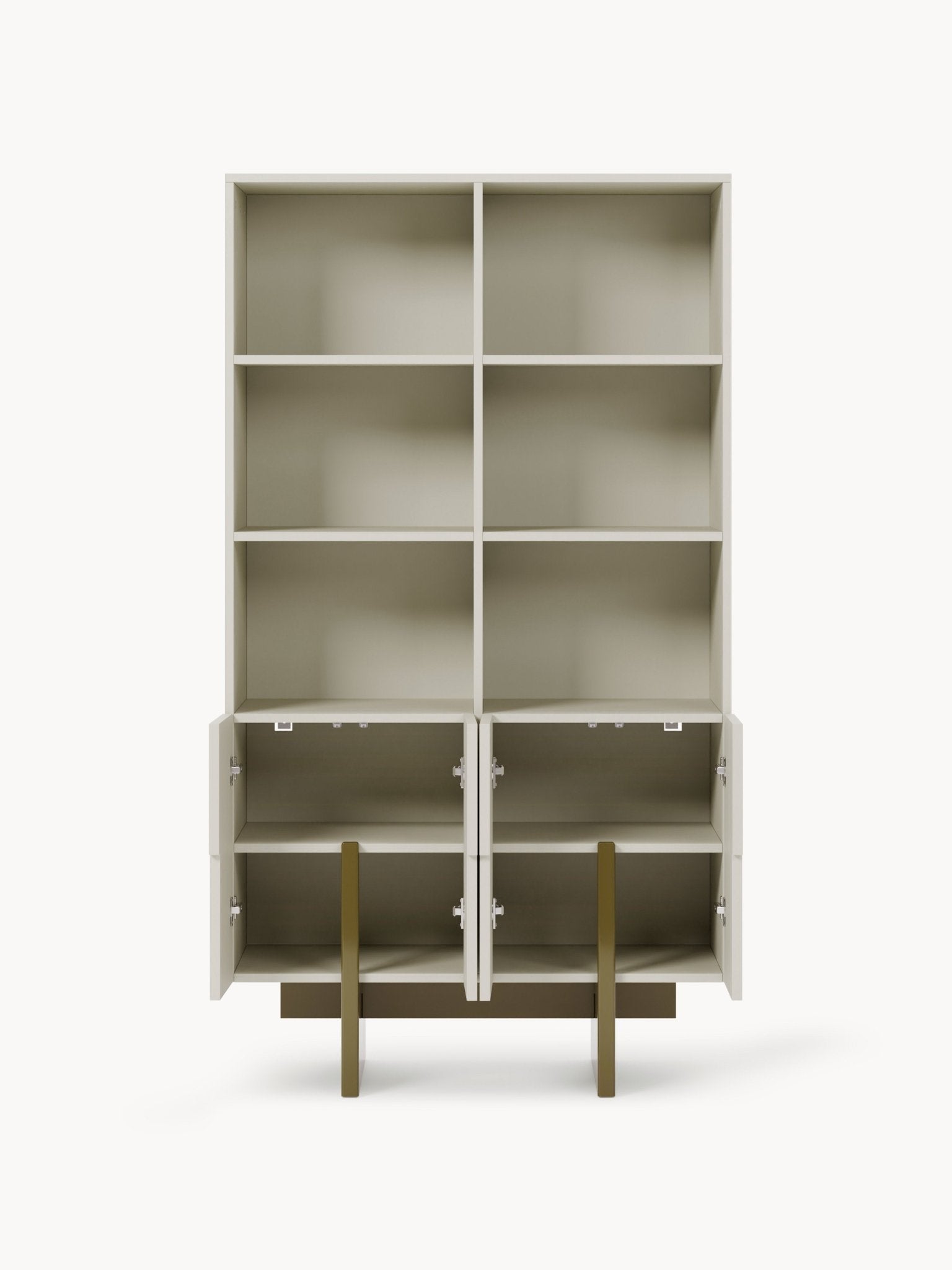 Dado Büyük Ahşap Highboard, Modern Geometrik Tasarım Ve Orijinal Ayaklar