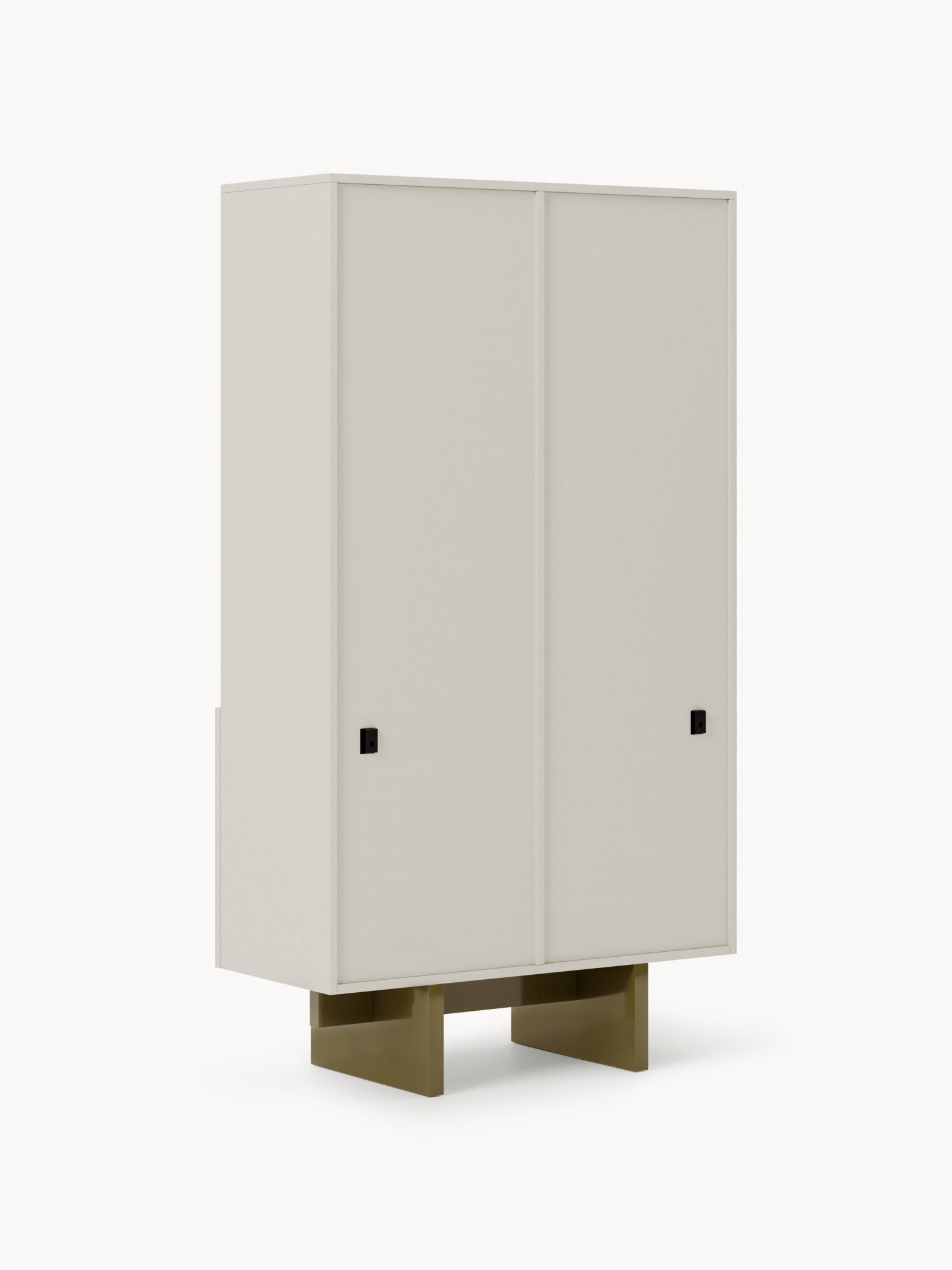 Dado Büyük Ahşap Highboard, Modern Geometrik Tasarım Ve Orijinal Ayaklar