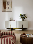 Dado Modern Ahşap Dressoir 180Cm Bej Ve Zeytin Yeşili