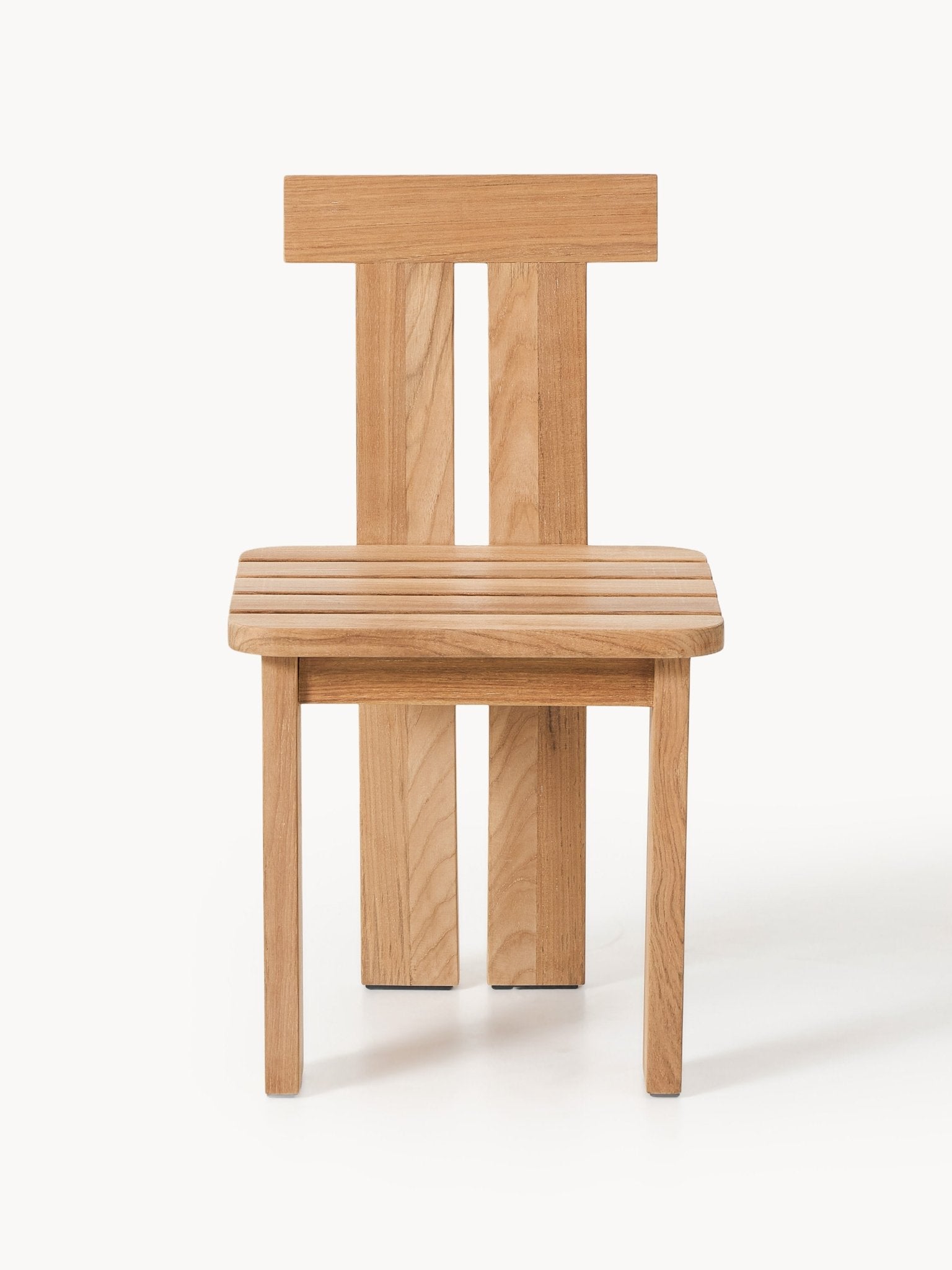 Eiko Teak Bahçe Yemek Sandalyesi Modern Tasarım Bej Kumaş