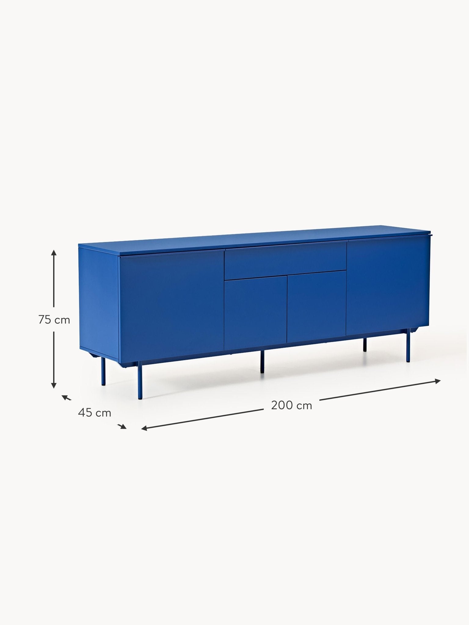 Elona Modern Dressoir Mat Kraliyet Mavisi