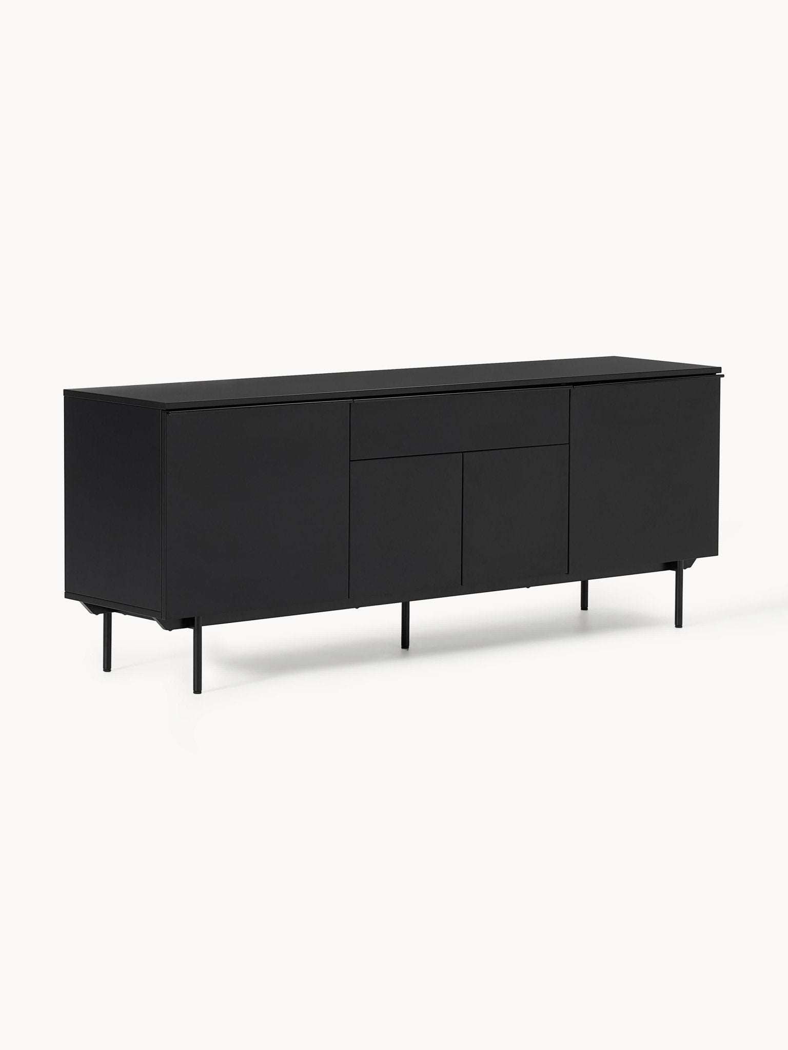 Elona Modern Minimalist Dresuar, Mat Siyah, 200 Cm