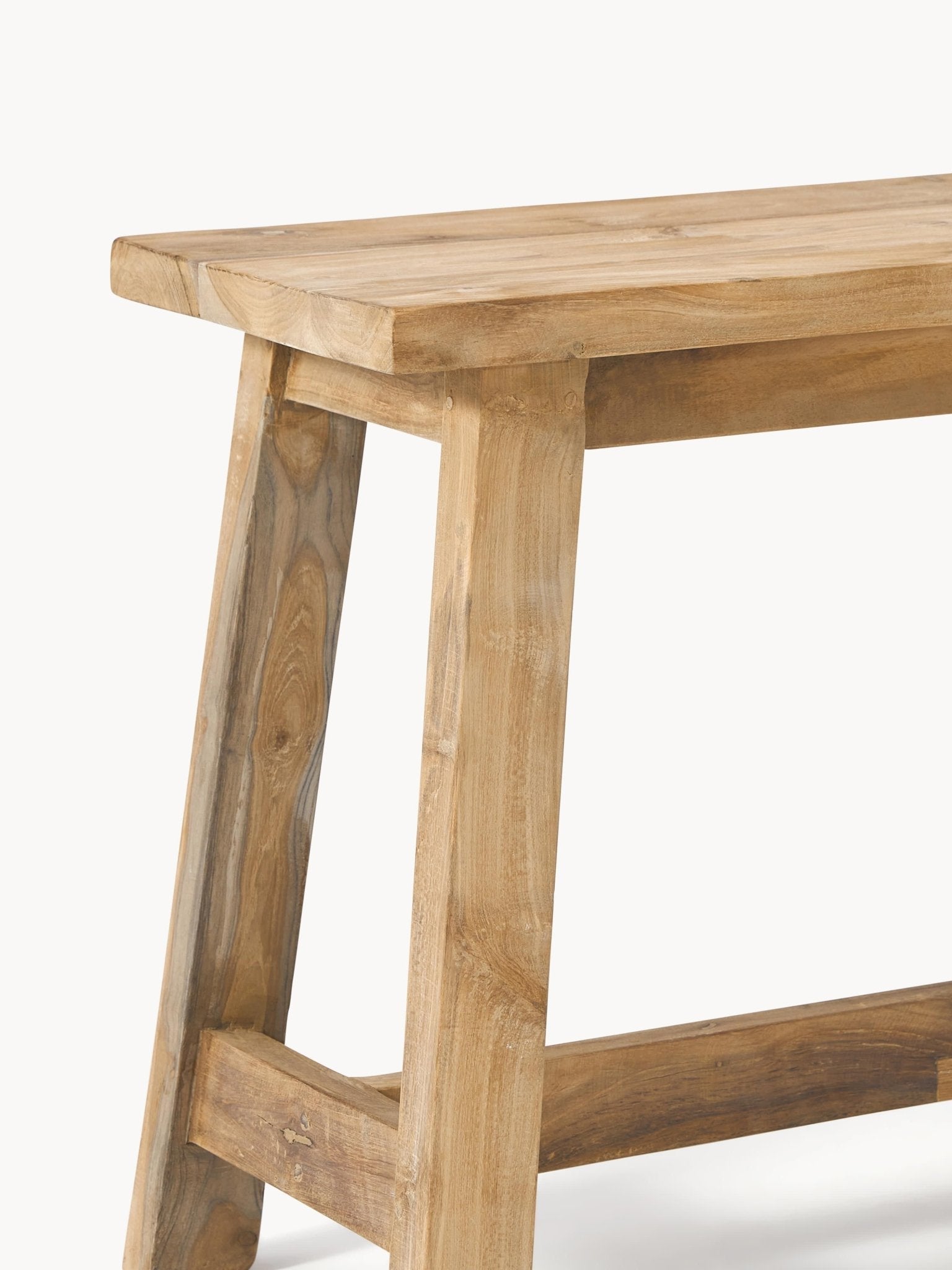 Lawas Geri Dönüştürülmüş Teak Ahşap Tabure 50Cm