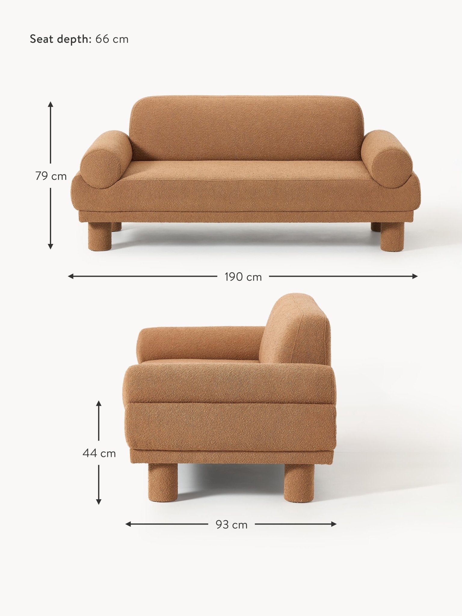Lilo Bouclé 2 Kişilik Modern Kanepe