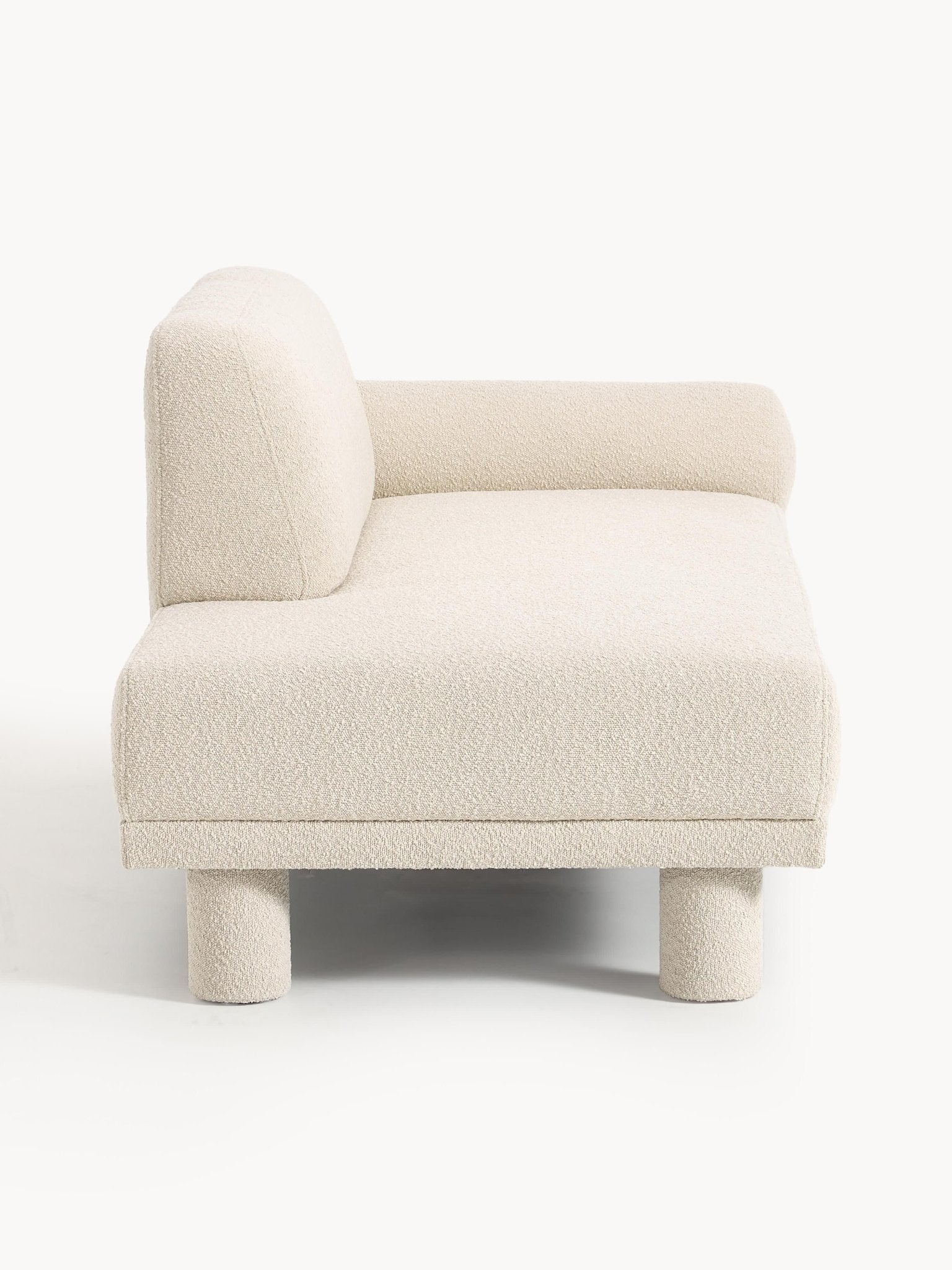 Lilo Modern Bouclé Şezlong, 205 Cm, Lüks Oturma Grubu, Bej