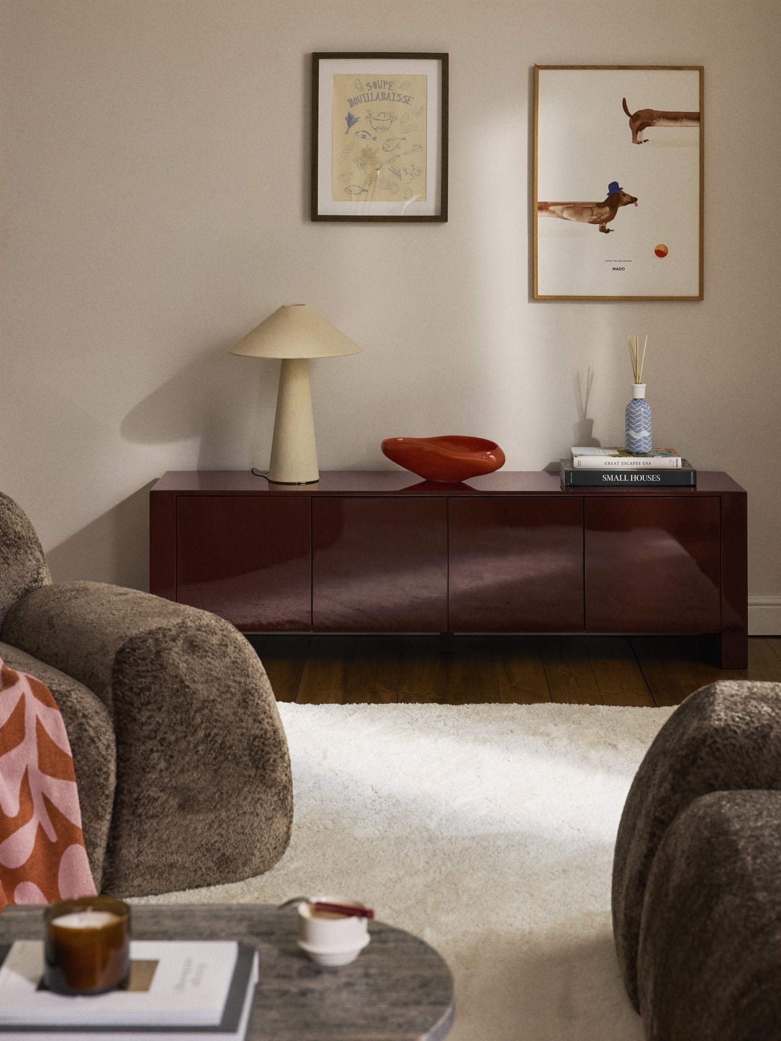 Liv Minimalist Tv Ünitesi - Şık Parlak Koyu Kahverengi 170 Cm Ile Modern Yaşam Alanları