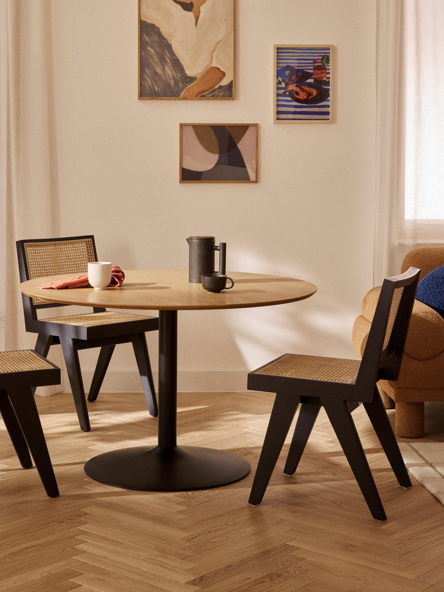 Menorca Yuvarlak Yemek Masası, Modern Tasarım, 100 Cm Çapında