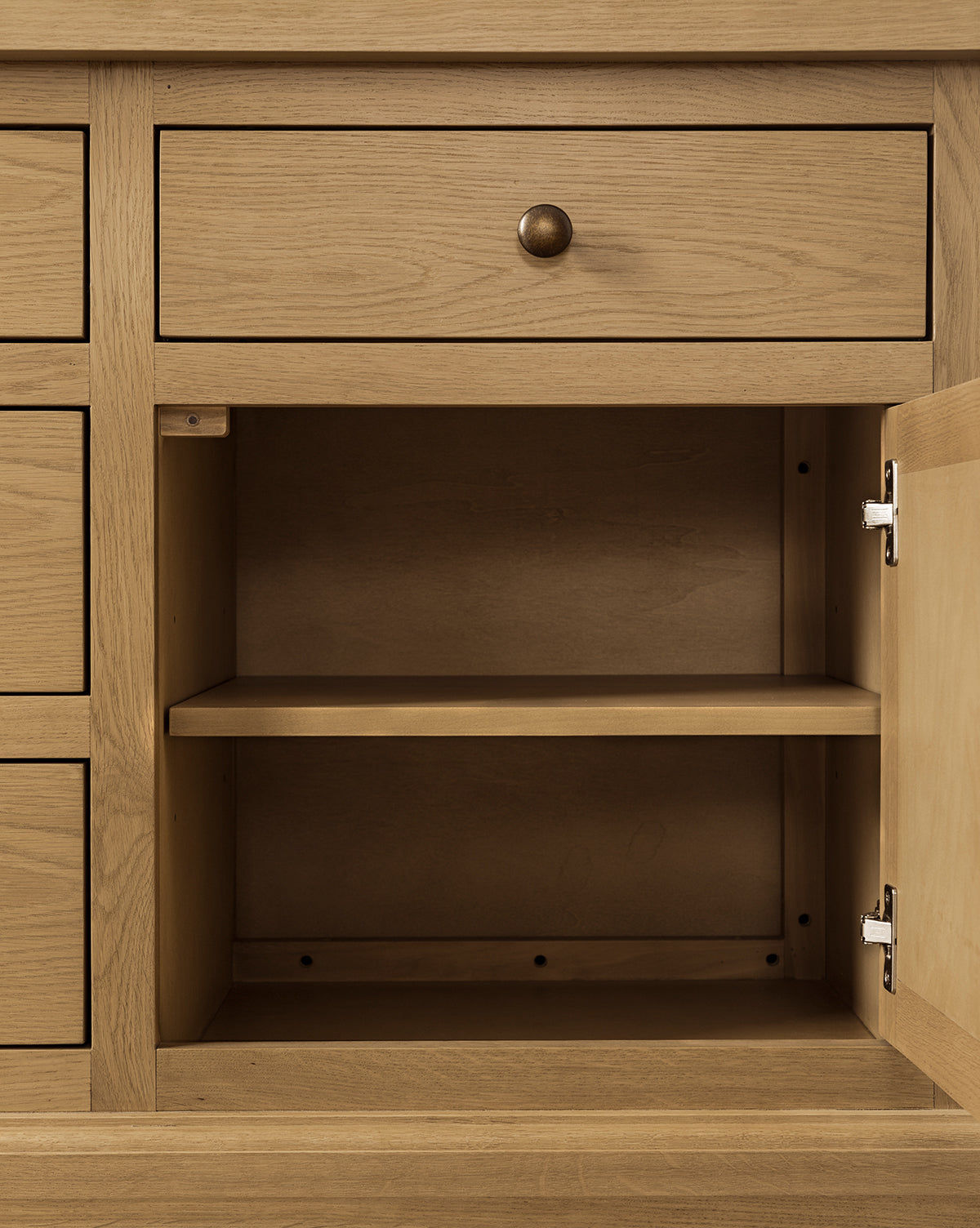 Meşe Kabinet Antik Meşe Aydınlatmalı