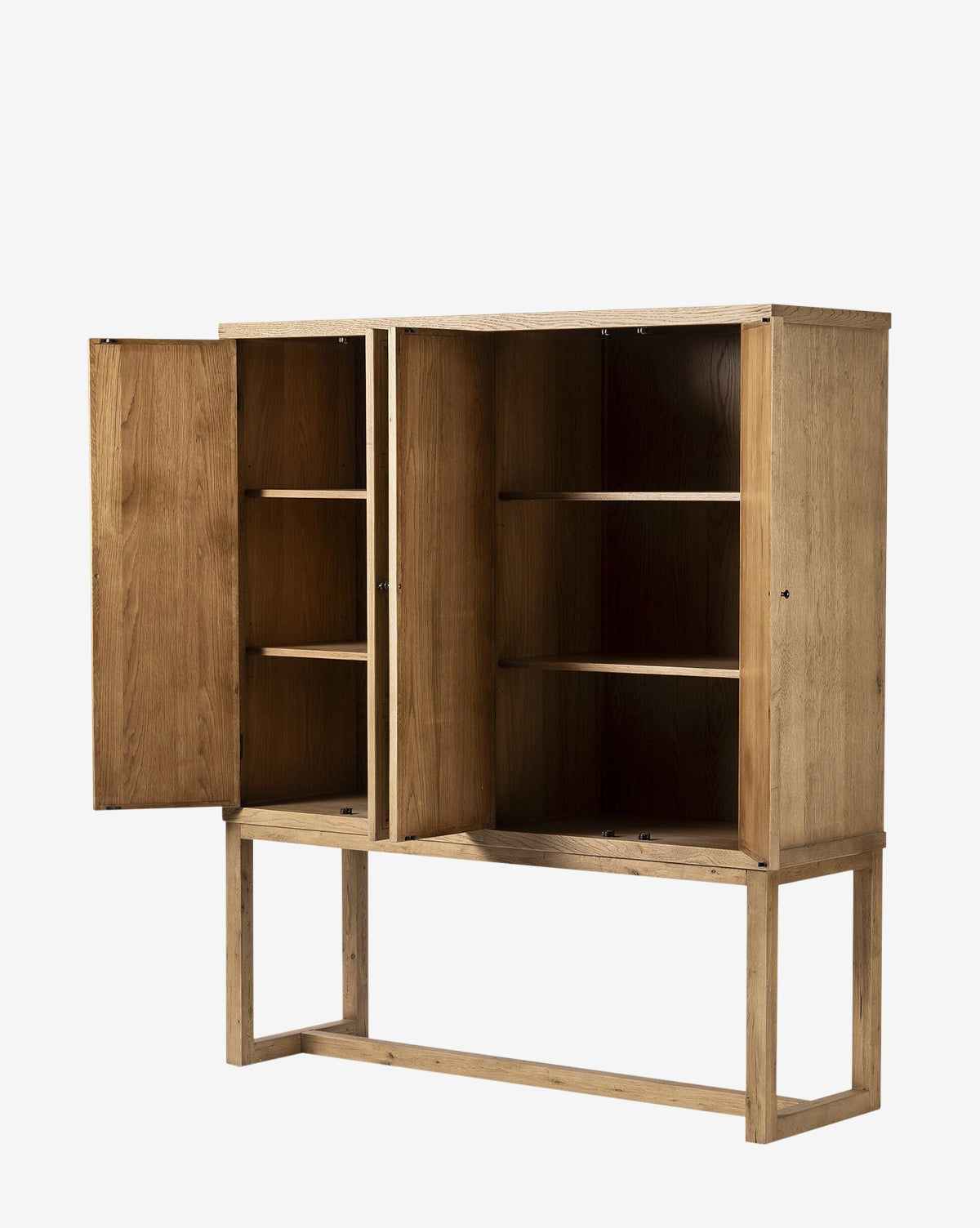 Meşe Kabinet Yıpranmış Meşe Bronz Kulplu