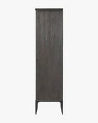 Meşe Kabinet Siyah Yıpranmış Cam Kapılı