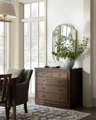 Meşe Şifonyer Antika Pirinç Kulplu