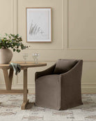 Olivier Slipcover Yemek Koltuğu Kumaş Kaplı