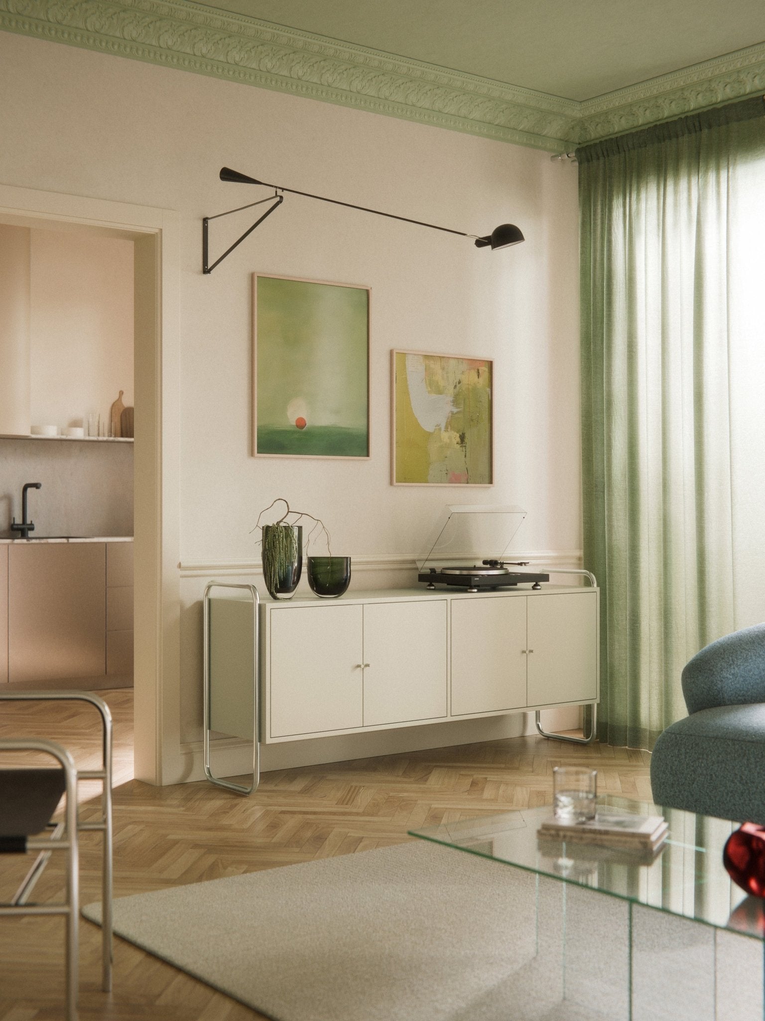 Robyn Metal Dressoir 180 Cm Endüstriyel Tasarım Modern Konsol