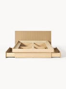 Çekmeceli Ahşap Yatak: Sato Lüks Tasarım 140X200 Cm